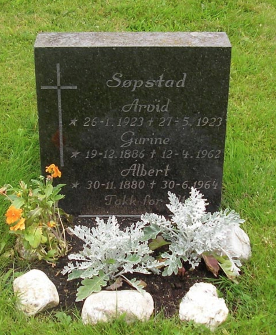 Arvid Søpstad Gravstøtte 1880-1964