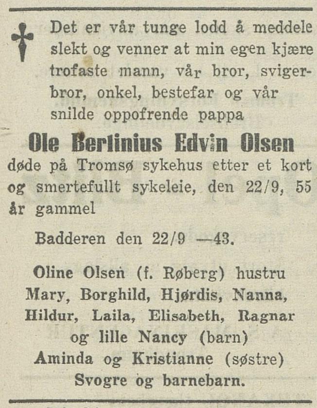 Dødsfallann Ole Bertinius